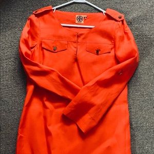 Tory Burch verbena orange linen shift sz 4
